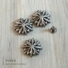 Fenris Silver Rivets Studs Floral Cross Set of 8 Leather