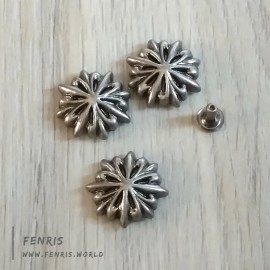 Fenris Silver Rivets Studs Floral Cross Set of 8 Leather Costume Biker Armor Craft