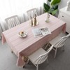 meioro Pink Rustic Table Cloth, Rectangle Textured Cotton Linen Fabric