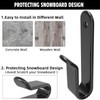 Horizontal Snowboard Wall Mount Clip Snowboard Wall Racks for Room,Garage
