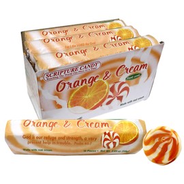 Scripture Candy, Orange and Cream Hard Candy Rolls, 9 Count