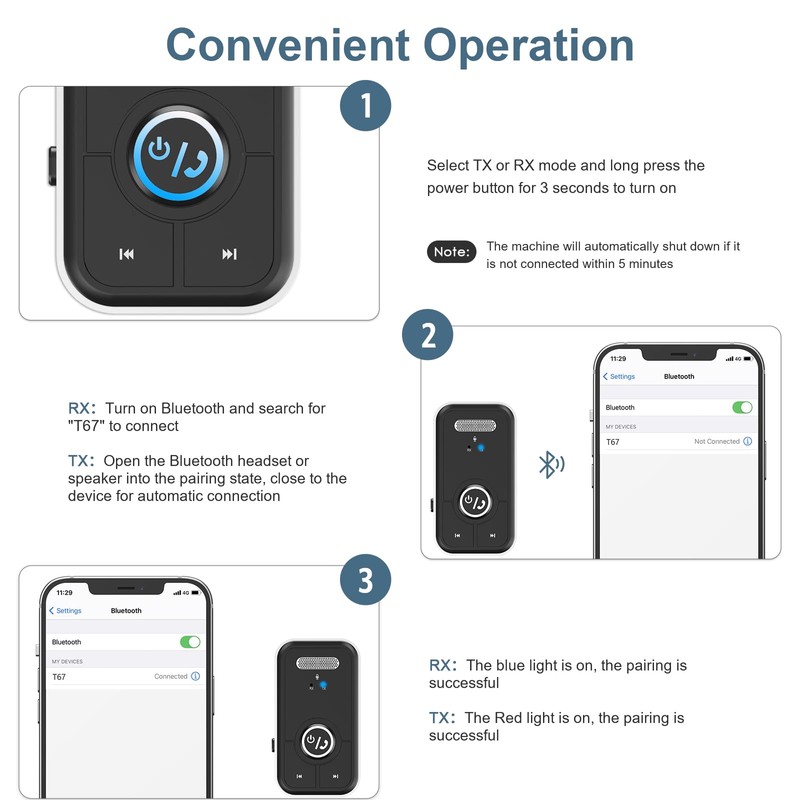 Ankilo Newest AUX Bluetooth Adapter Car, Bluetooth 5.3 Receiver, Hands-Free