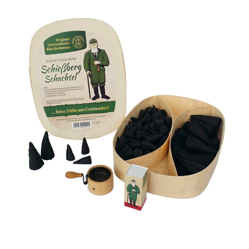 Crottendorfer Räucherkerzen - Schießberg box - consisting of various sizes