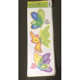 MAIN STREET WALL CREATIONS JUMBO STICKERS  6 BUTTERFLIES PER SHEET