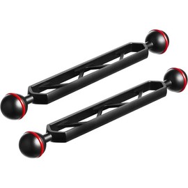 8" Double Ball Aluminum Extension Arm, 1" Ball  Connector Underwater CNC Arm System Ball  Extension for Strobe/Video Light/Diving Camera Tray,  and Rustproof (2pack) - Color: 5" Extension Arm