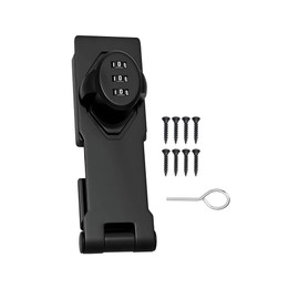 Changyeah Mechanical Password Rotary Hasp Locks,3-Digit Combination Lock,Cabinets Hasp Locks for Mailbox Drawer Closet,for Small Doors, Cabinets, Barn Door, Bathroom, Outdoor, Garage