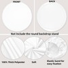 Leowefowa 7.2x7.2ft Polyester Solid Beige Round Backdrop Stand Cover -