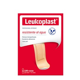 Leukoplast Resistente Al Agua Color Piel 19x72mm, 100 unidades