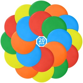 Kai Xin Spot Markers,9 Inch Anti-Slip Agility Spots Markers,20 pcs Colorful Flat Field Gym Classroom Floor Spots Set for Indoor Outdoor Soccer Basketball Sports Speed Training and Drills
