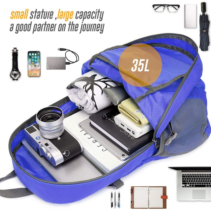 Dveda - Mochila ligera plegable de 35 l, impermeable, duradera,
