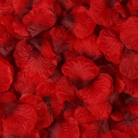 Usmilegift 1000 PCS Artificial Fake Rose Petals for Valentines Day,Flower Petals,Romantic Nightfor Her/Him Set,Wedding, Engagement, Party, in Bulk Flower Decorations（Dark Reddish with Black）