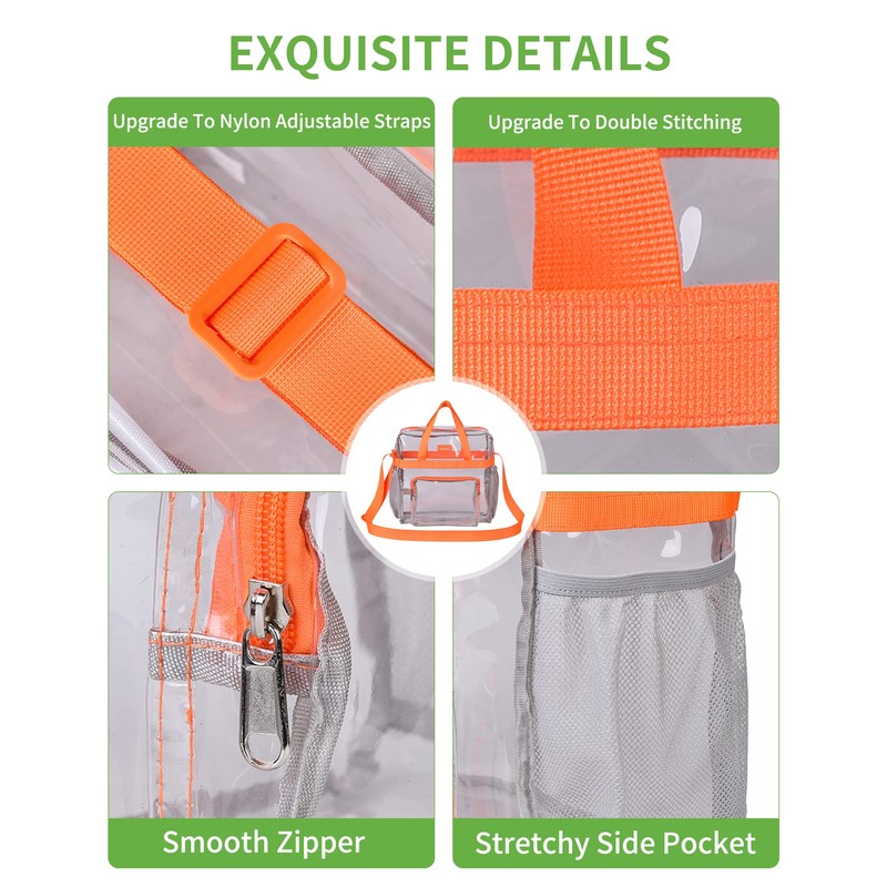 MAY TREE Clear Bag for Stadium Events 12×6×12 Clear Tote
