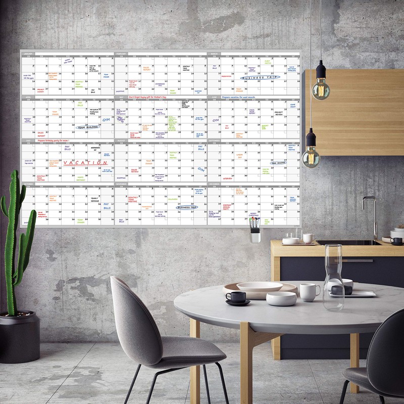 Large Dry Erase Wall Calendar 60" x 38" - Premium