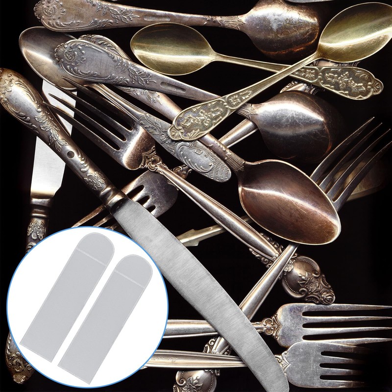 Weewooday 12 Pcs Anti Tarnish Silverware Storage Bags Velvet Flatware