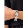 Paparazzi jewelry For the Win White Rhinestone Silver Hinge Bracelet