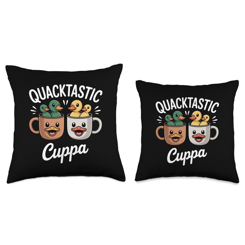 QUACKTASTIC Cuppa Coffee Lovers Throw Pillow