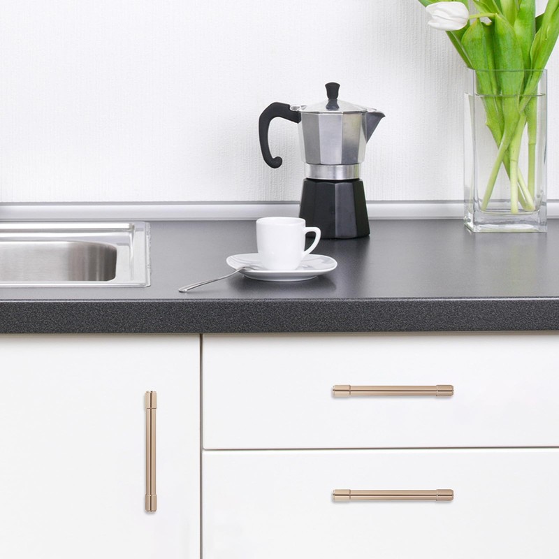 BUKOBYHE 10 Pack 5 Inch(128mm) Cabinet Pulls Champagne Bronze Kitchen