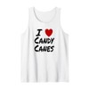 I Heart (Love) Candy Canes Winter Peppermint Christmas Tank Top
