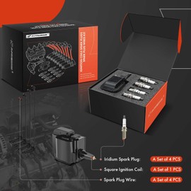 A-Premium 1 Ignition Coils with 4 Wire and 4 Iridium Spark Plugs Compatible with Honda Accord 1996-2002 & Acura CL 1997-1999, 2.2L 2.3L