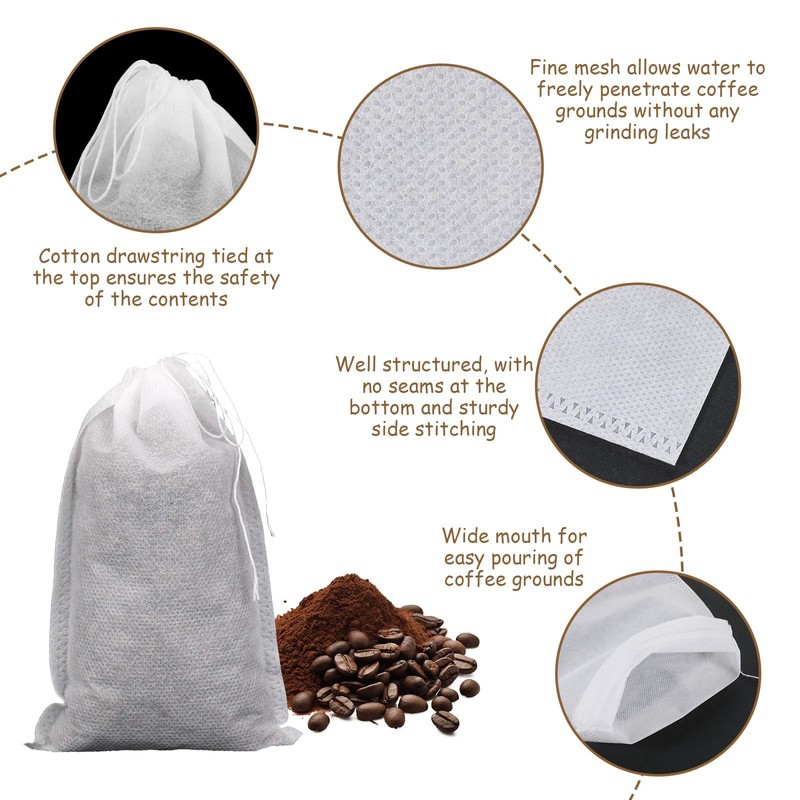 50 Pcs Cold Brew Bags No Mess Coffee Bags 6x10