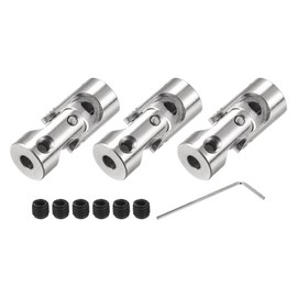 MECCANIXITY 3.17mm to 3.17mm Inner Dia Rotatable Universal Joint Shaft Coupling L23 x D9 with Screws and Wrench for RC Model Pack of 3