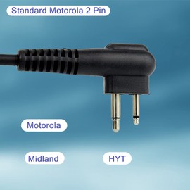 Retevis R321 Walkie Talkie Microphone 2 Pin Compatible with Two Way Radio Motorola DP1400 CP040 GP68 GP88 GP300 Midland G18 HYT TC-500 TC-600 Walkie Talkies Speaker Mic Radio Shoulder Speaker (1 Pcs)