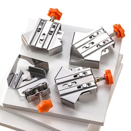 4Pcs Corner Clamps for Woodworking, Open and Closed, 90 Degree Right Angle Clamp, Adjustable Swing Jaw, Multipurpose Stainless Steel Corner Clamping Tool