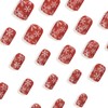 OHWODA 24pcs Snowflake Press On Nails - Short Square Glossy