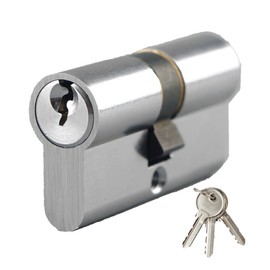WK Electrical - Cylinder Lock Euro Profile, 5pins Anti-Pick, High Security Anti-Theft, Resistance to Corrosion (35/35mm -Chrome)