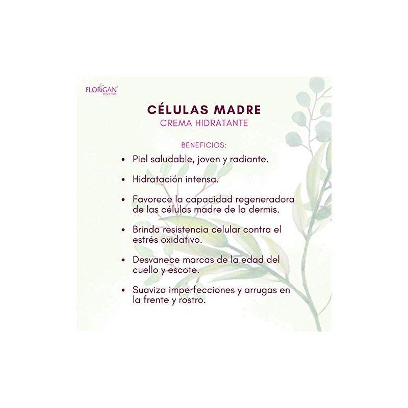 Crema Hidratante Celulas Madre Florigan® 110grs.
