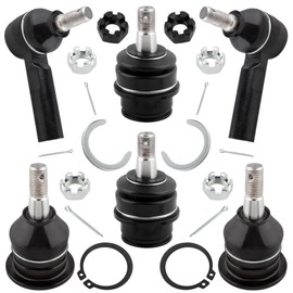 BOXI 6PC K80811 K80827 ES80941 Front Upper Lower Ball Joint and Outer Tie Rod End Kit for Toyota Tacoma 2005-2015 2WD Base & X-Runner Ball Joints Tie Rod Ends