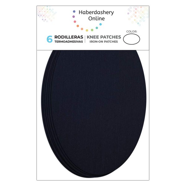 6 x Navy Iron-On Knee Pads Elbow Pads to Protect Your Clothes and Repair Trousers, Jackets, Sweaters, Shirts. 16 x 10 cm.