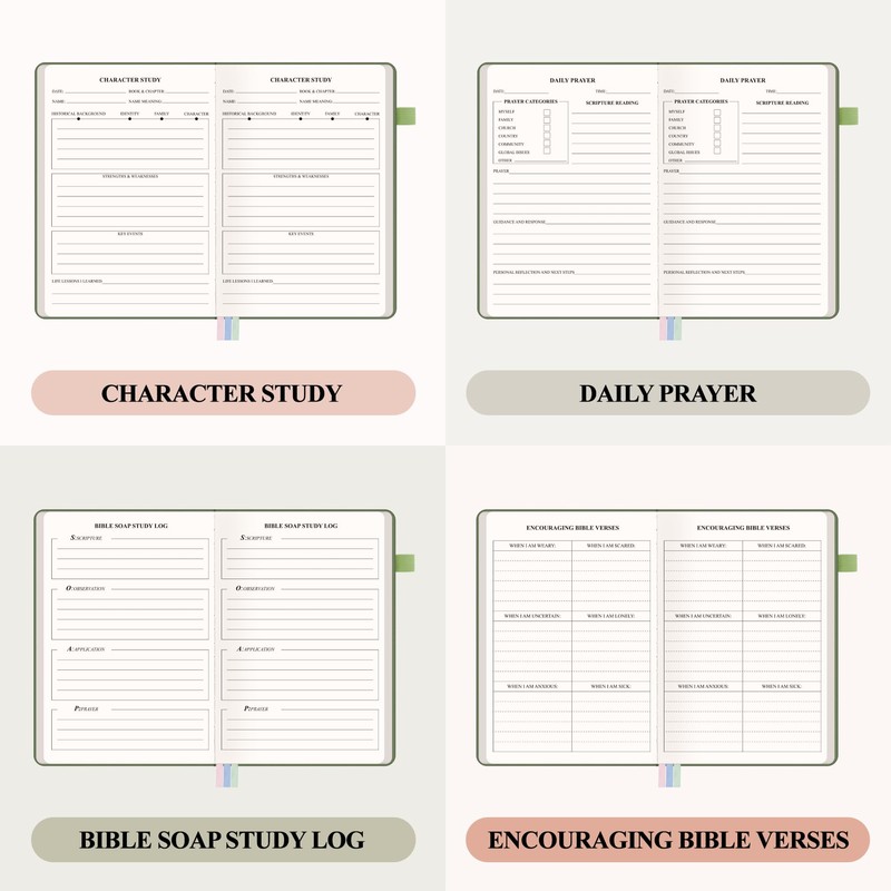 AKONEGE Bible Study Journal Church Notes Notebooks & Study Supplies,