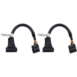 Duttek USB 3.0 header to USB 2.0,USB 3.0 to USB 2.0 Motherboard Adapter Cable,19 Pin USB3.0 Male to 9 Pin USB2.0 Female Motherboard Cable Adapter Converter 6 inch/15cm (2-Pack)
