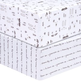 Scandi Animal 2 Pack Microfiber Fitted Crib Sheet by Sammy & Lou, Full, 55358