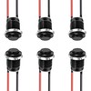 6Pcs 12MM Black Metal Push Button Switch - Self-Locking &