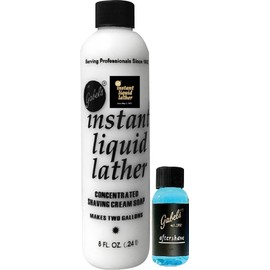 Instant Liquid Lather 8oz Concentrated shaving soap (1) for Lather Machine and 1oz 126 S Aftershave. Manufacturer Direct sealed bottle with black label