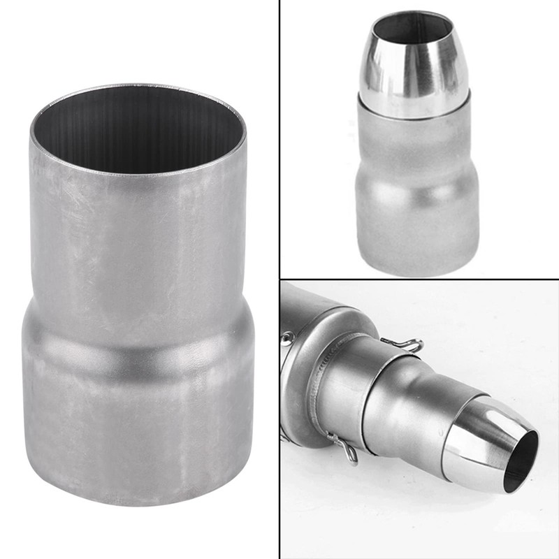 Qiilu 51mm to 60mm Motorcycle Exhaust Adapter Universal Stainless Steel
