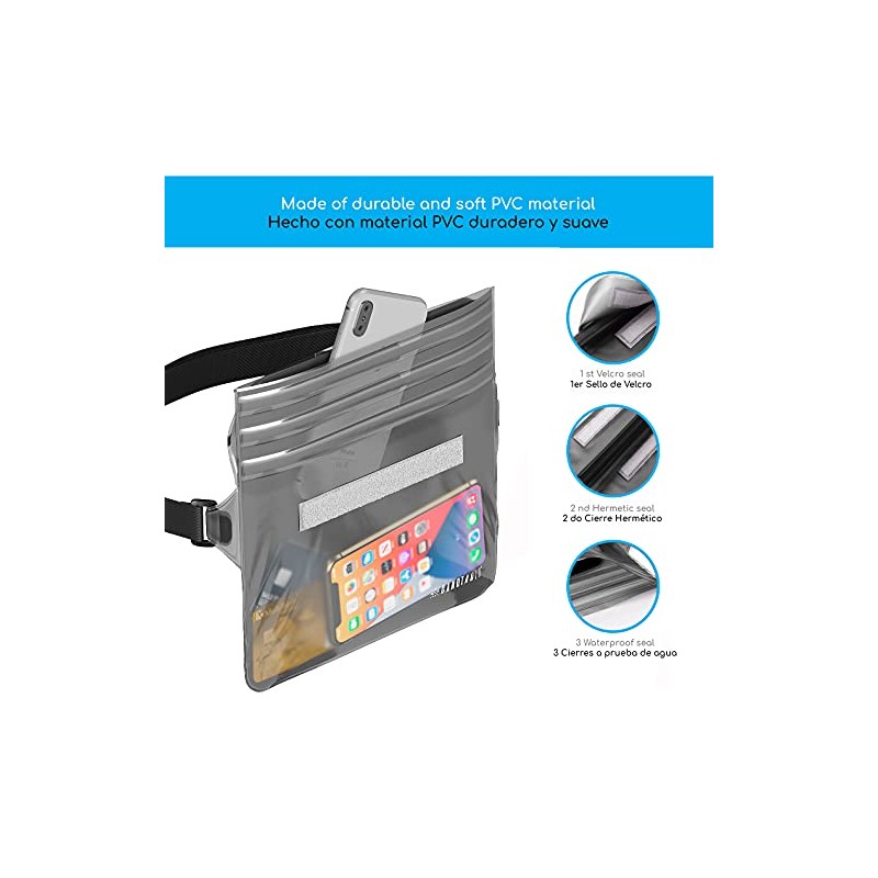 Canotagio Bolsa/Cangurera Impermeable. Set de 2 Cangureras Sumergibles a Prueba