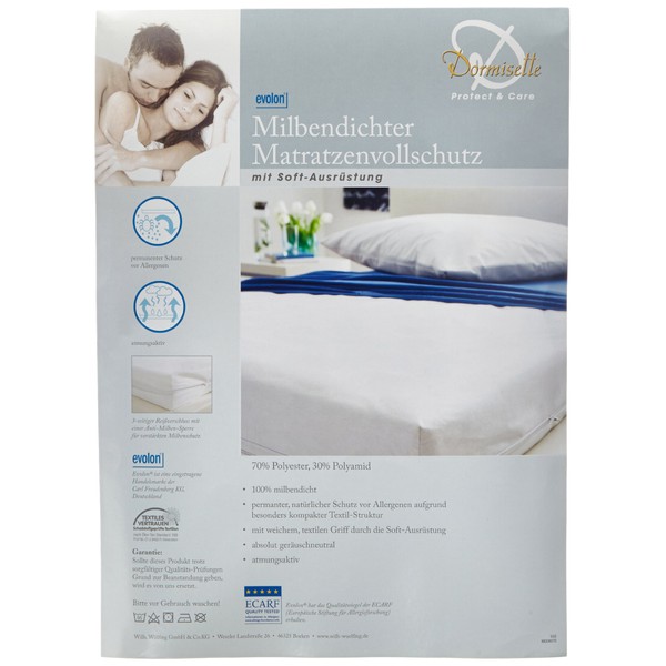 Dormisette Q222 Mite Proof Mattress Protector Made of Evolon Suitable