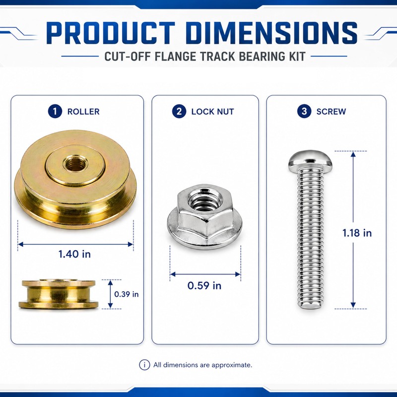 Cut-Off Flange Track Bearing Kit for Tapco Pro & Max