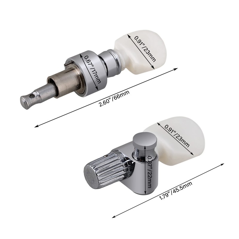 logyues 5pcs Sliver Alloy Banjo Geared Machine Head Gear ratio: