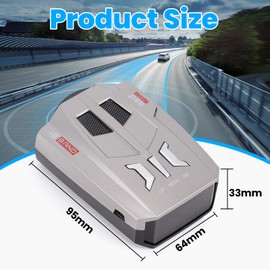 Car Radar Detector 360 Degree Protection Blind Free Electronic Dog Radar Speedometer Tester, Directional System Real Time Voice Alert Speed, Built-in GPS, LED Display