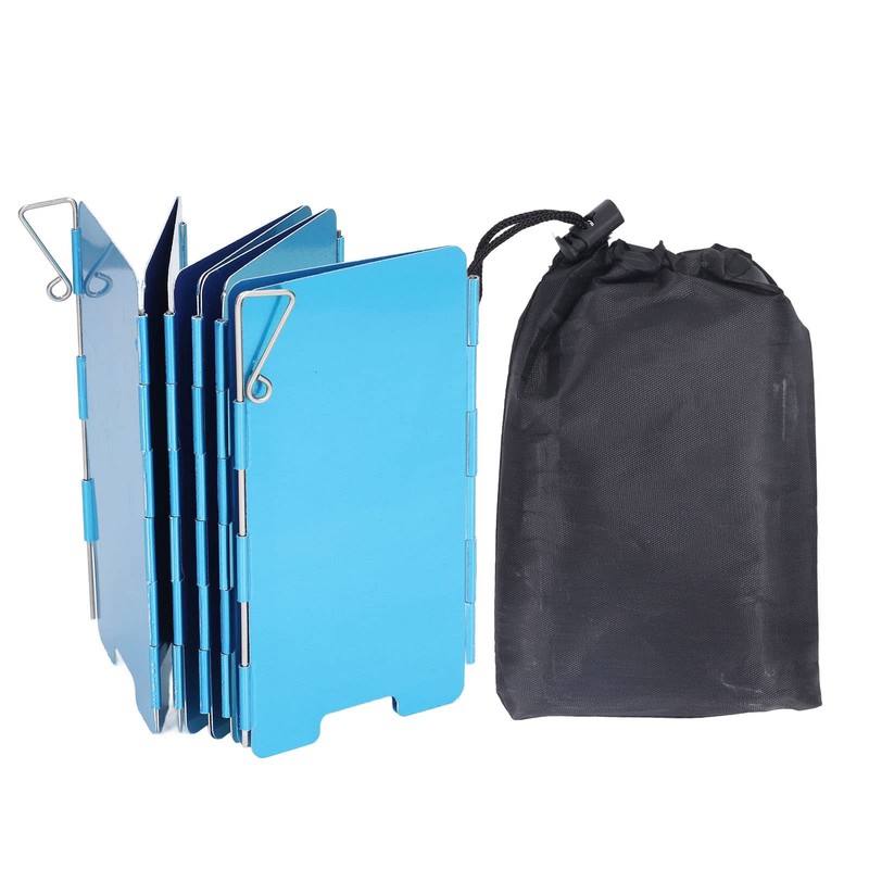 Folding Camp Stove Windshield,Folding Camping Stove Windscreen 9 Plates Aluminum