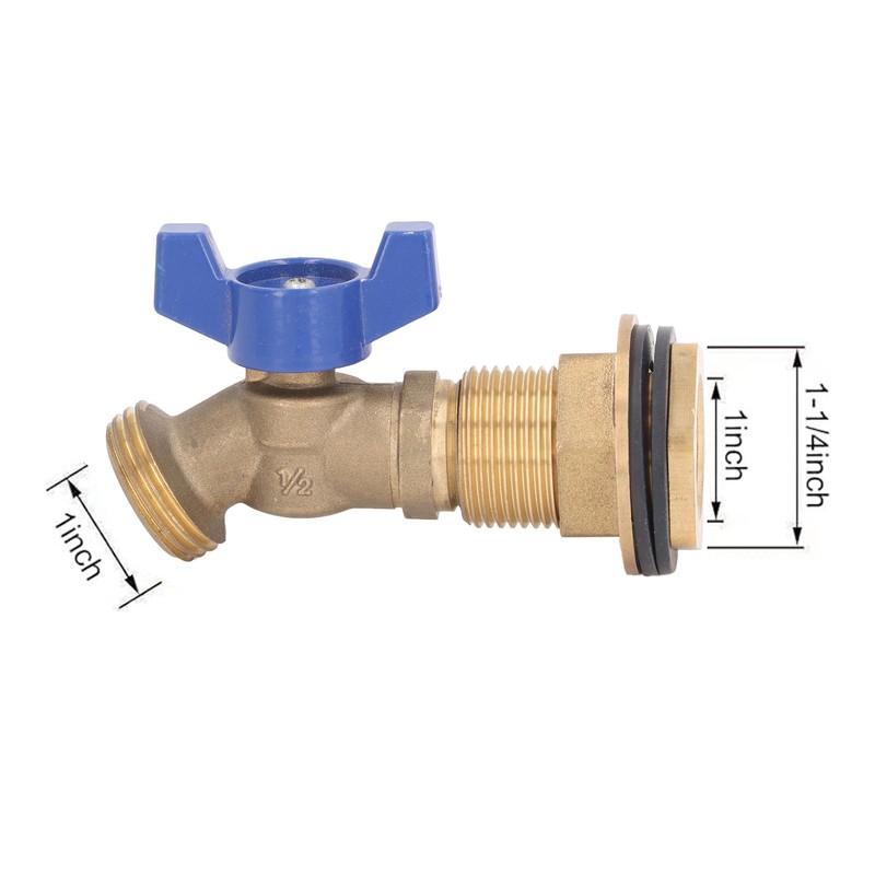 Brass Ball Valve Quarter Turn Water Tank Spigot Rain Barrel