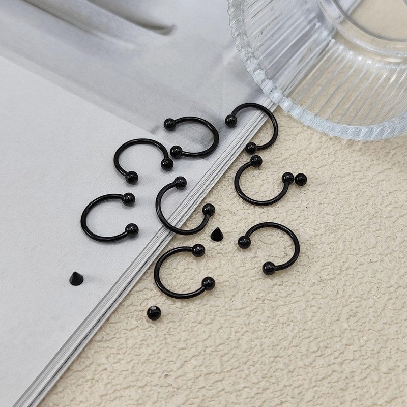 Besyvvin 16G Horseshoe Nose Ring Lip Piercing Helix Ring 1.2