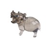 redchocol8® Tiny Handmade Little Glass Hippopotamus Grey Gloss Garden Decor