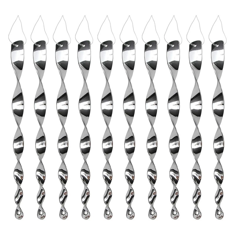 Tapix Bird Repellent Reflective Scare Rods Hanging Spiral 11 Inch