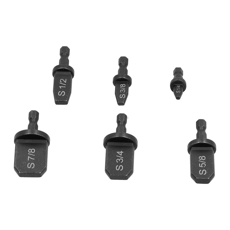 HVAC Tools, Swaging Tool Drill Bit Set, 6Pcs Hex Triangular