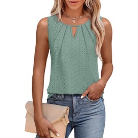 WIHOLL Womens Summer Tank Top Sleeveless Loose Casual Fashion Plus Size Tops for Women Sage Green XXL